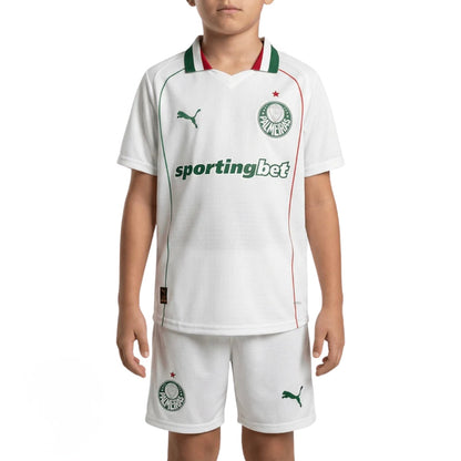 Conjunto Infantil Palmeiras alternativa branca 2026/27