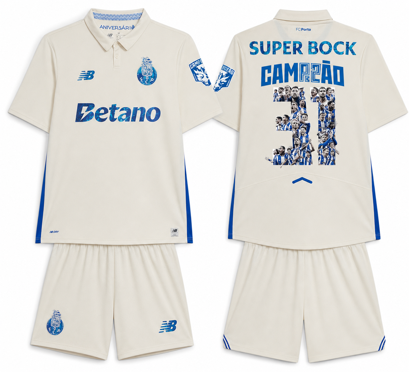 Conjunto infantil CAMPEÕES 31 terceiro equipamento third branco 2025/26 - LANÇAMENTO ALTERNATIVA