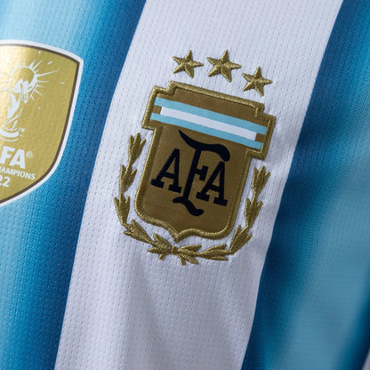 Camisola Seleção da Argentina MANGA LONGA principal branca/azul - Copa do Mundo 2026