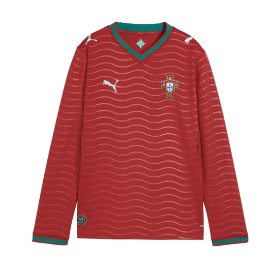 Camisola Seleção Portugal MANGA LONGA principal copa do mundo 2026 vermelha