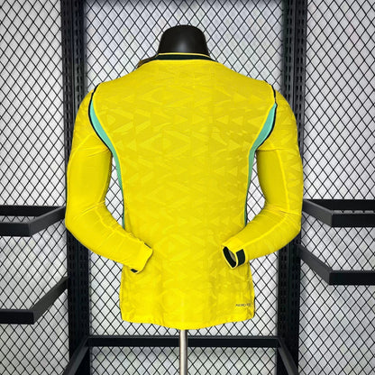 Camisola Seleção Brasil MANGA LONGA  principal Copa do Mundo 2026 PLAYER amarela -