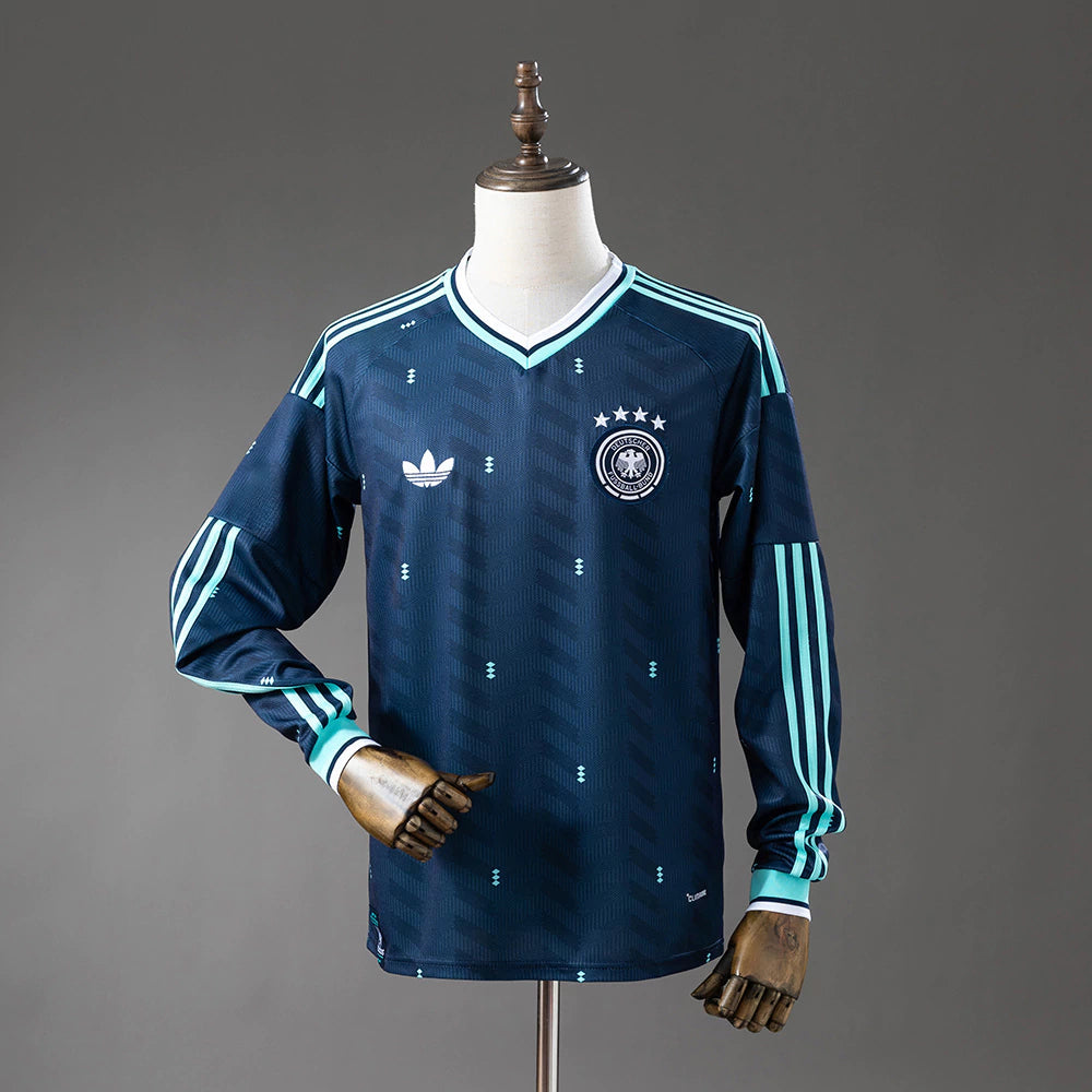 Camisola Seleção da Alemanha MANGA LONGA alternativa azul - Copa do Mundo 2026