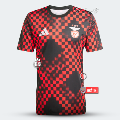 Camisola pré jogo vermelho/preto 2025/26