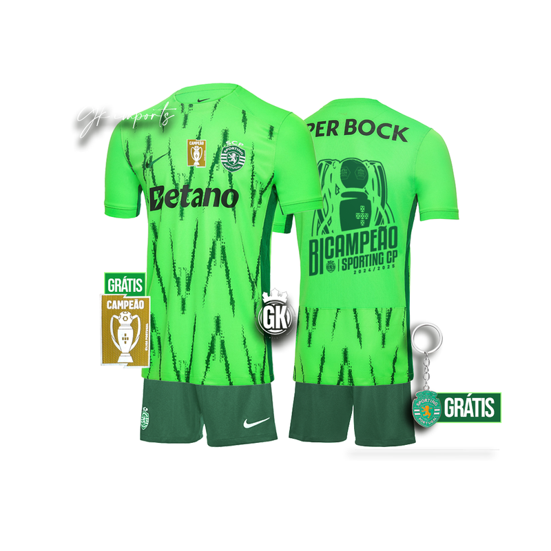 Conjunto infantil BICAMPEÃO verve limão 2024/25