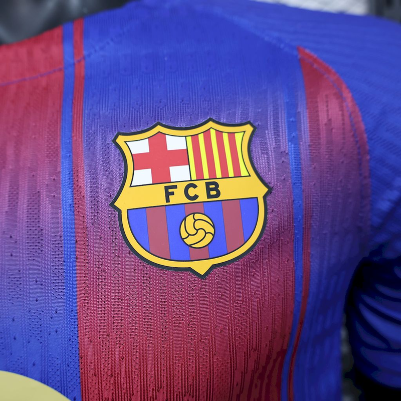 Camisola Barcelona home azul e vermelha  - Player 2025/26