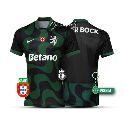 Camisola alternativa 2025/26 preto e verde
