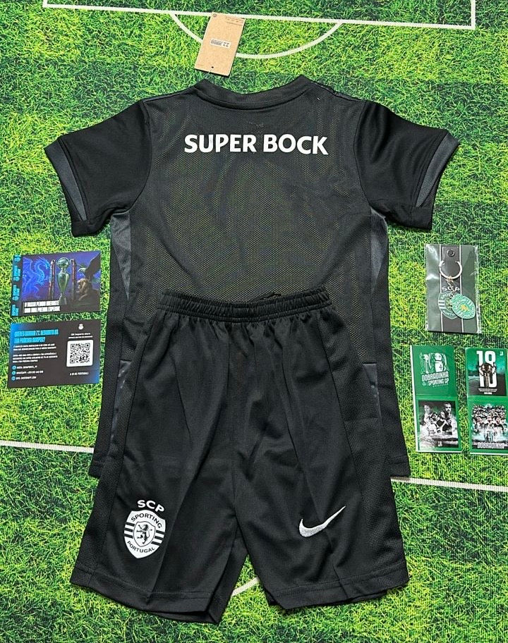 Conjunto infantil AWAY preto 2025/26