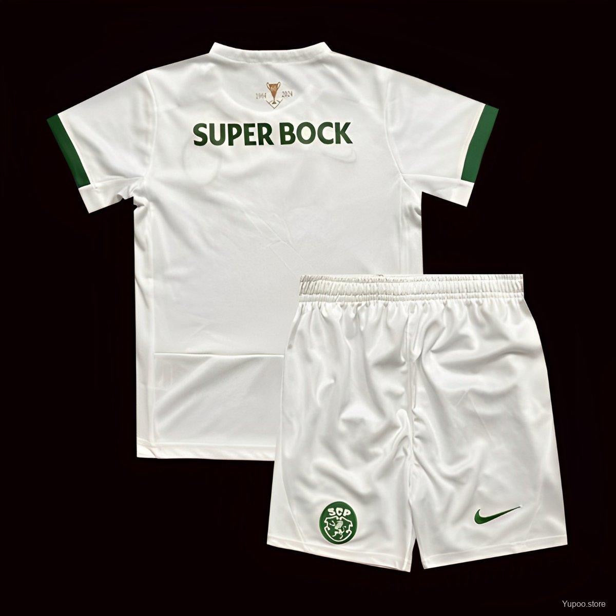 Conjunto infantil COM MEIAS alternativo 2024/25 - BRANCO
