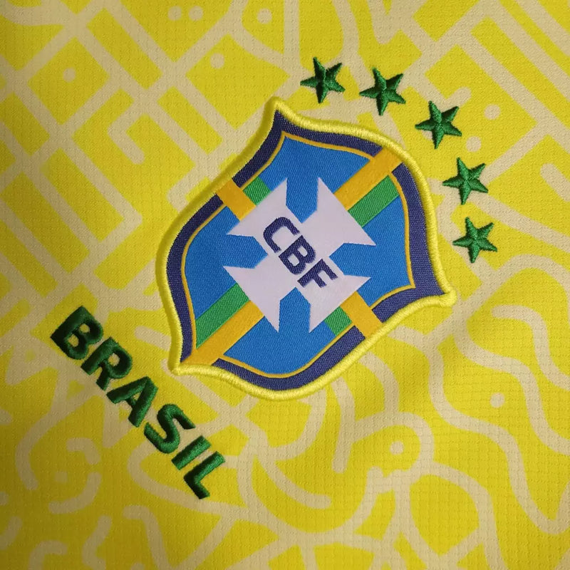 Camisola Brasil Amarela Home Copa do Mundo 2024