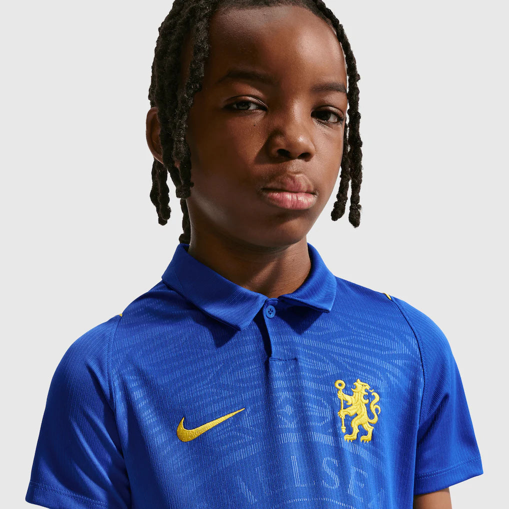 Conjunto Infantil Chelsea principal 2026/27 azul