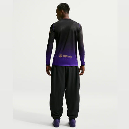 Camisola Barcelona alternativa preta e roxa 2026/27 - MANGA LONGA