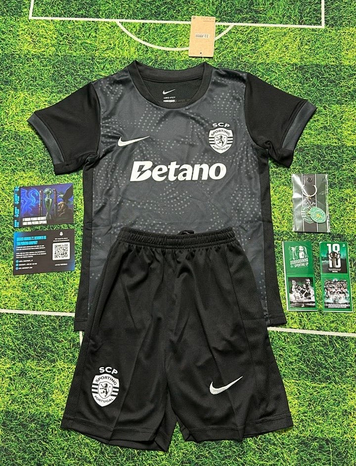 Conjunto infantil AWAY preto 2025/26