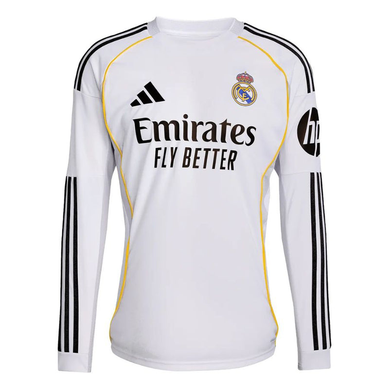 Camisola Real Madrid branca Home 2025/26 - MANGA LONGA