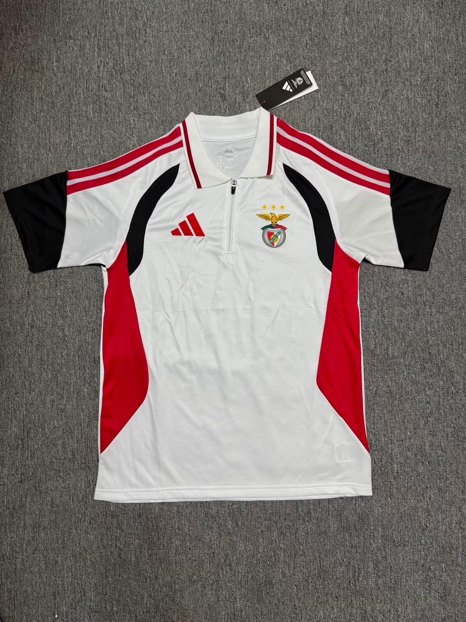 Camisola POLO treino branca e vermelho/preto 2026/27 treinamento