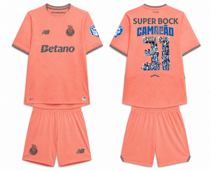 Conjunto infantil CAMPEÕES 31 segundo equipamento rosa 2025/26 - LANÇAMENTO ALTERNATIVA
