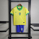Conjunto infantil Seleção Brasileira amarelo 2024/25 Home