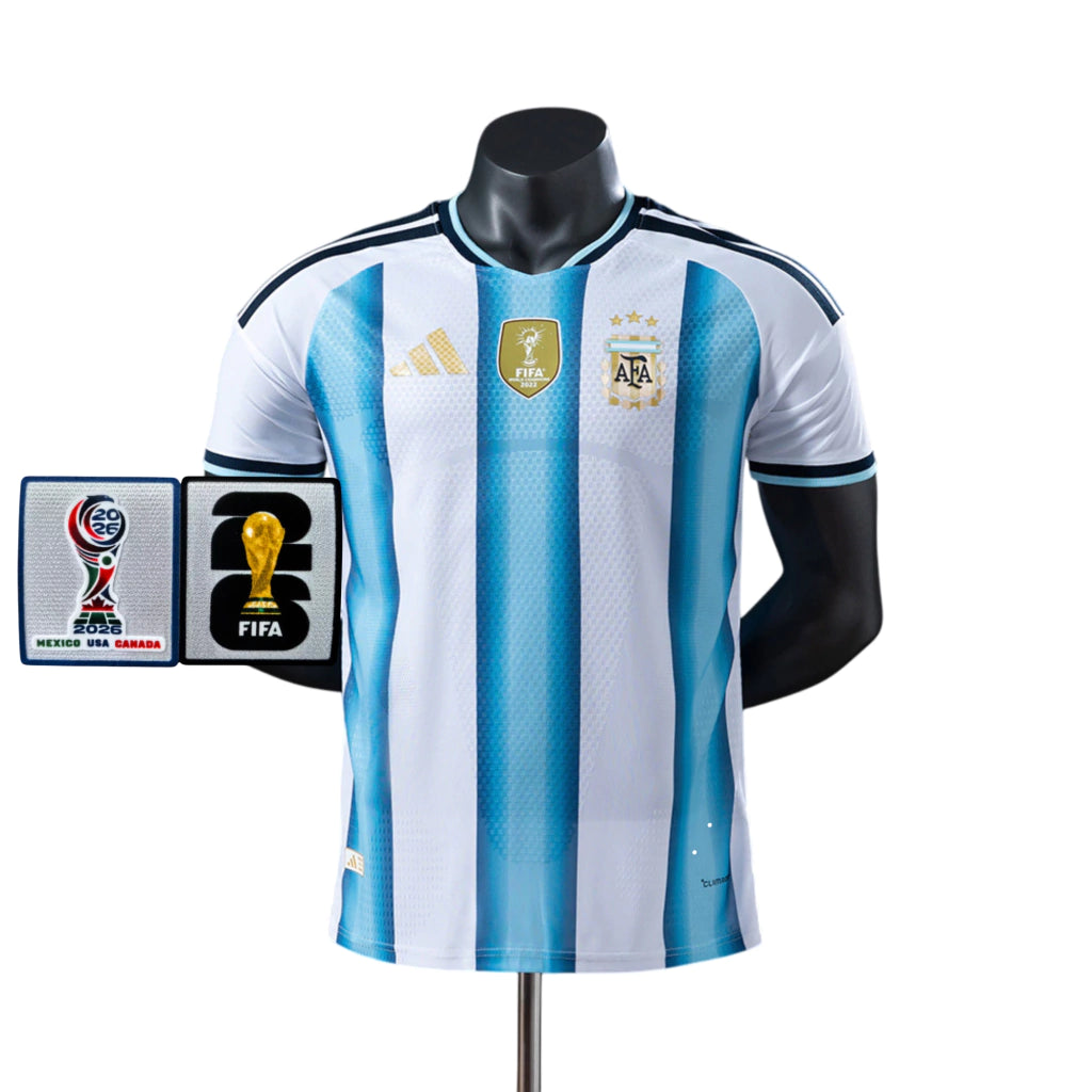 Camisola Seleção Argentina principal azul e branca COPA DO MUNDO 2026 - PLAYER - AUTHENTIC