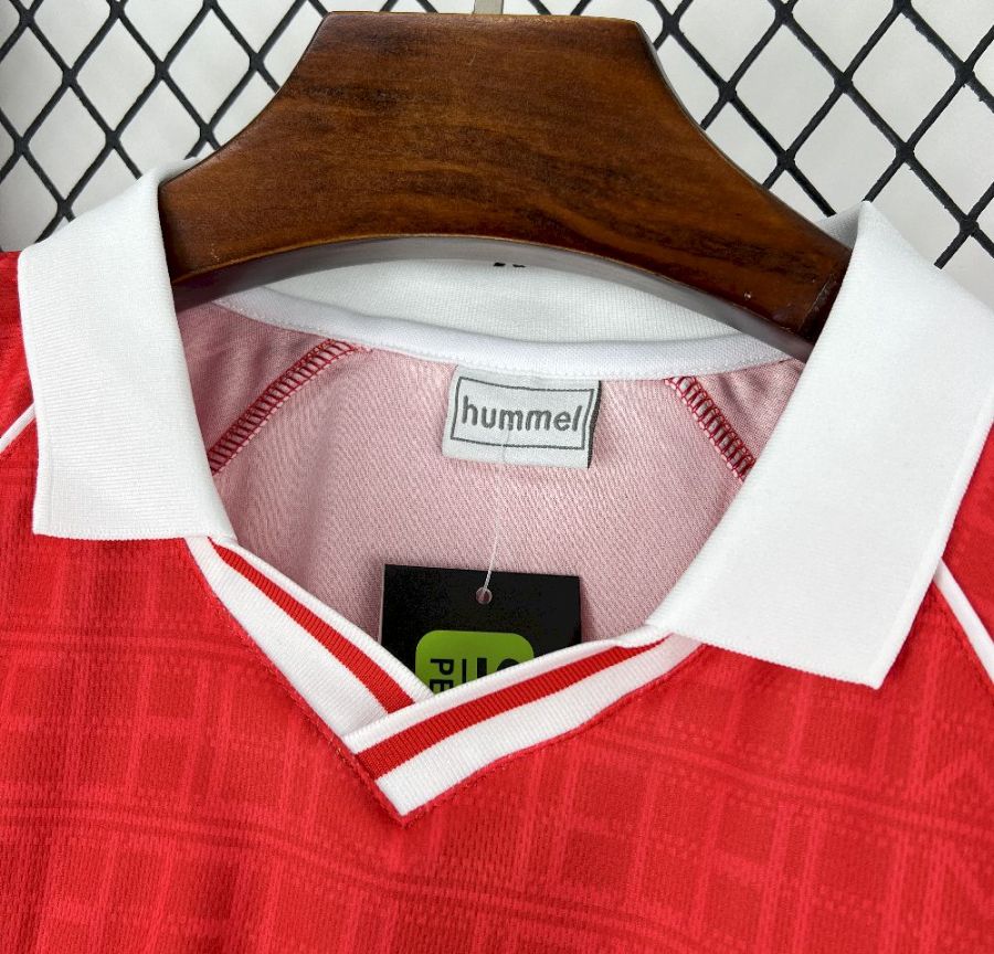 Camisola retrô vermelho principal 1990/91