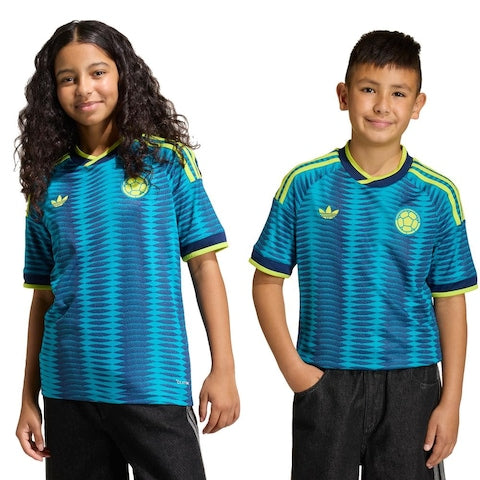 Conjunto infantil Seleção Colômbia alternativo azul COPA DO MUNDO 2026