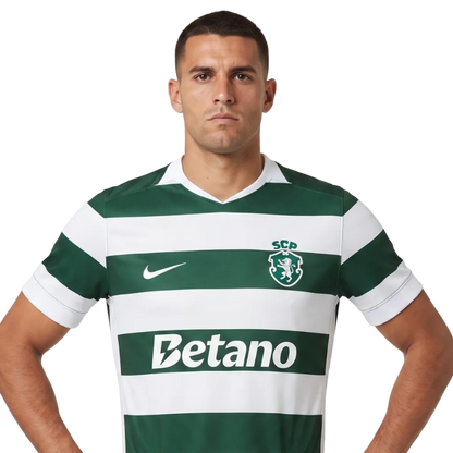 Camisola S C P principal 120 anos verde e branca 2026/27 - [pré venda: 11 a 22 dias úteis]