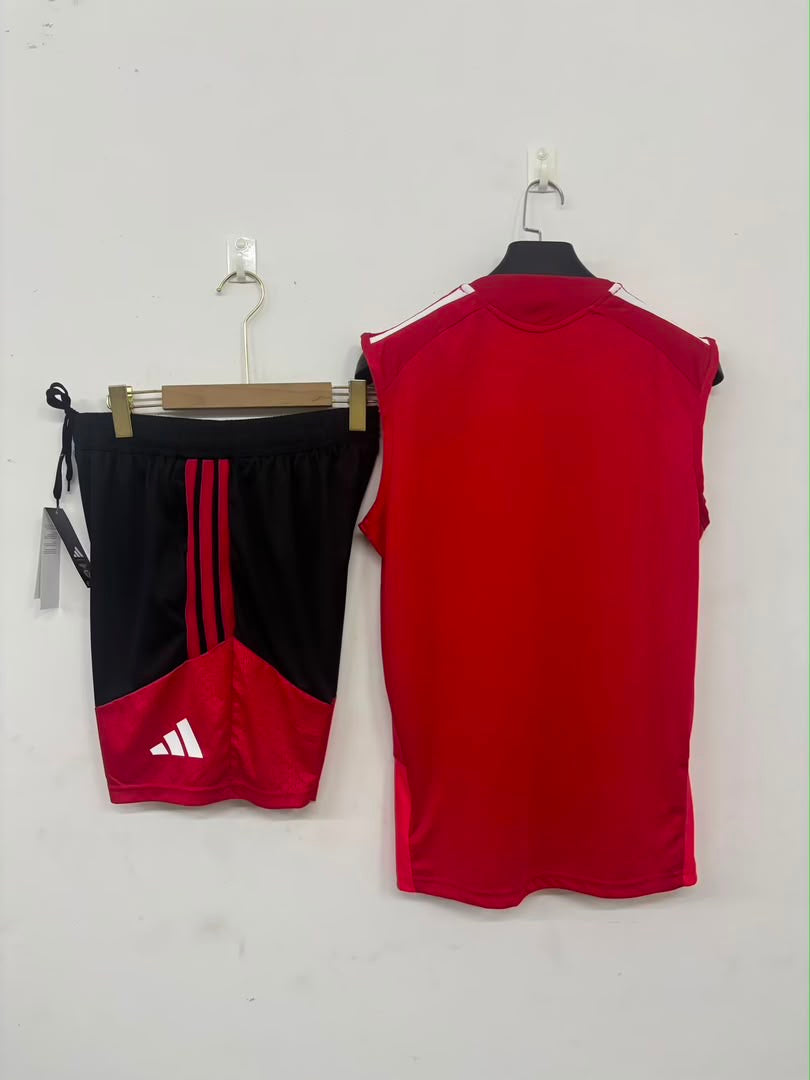 Conjunto de treino sem mangas (cava) adulto águia vermelho e preto 2026/27