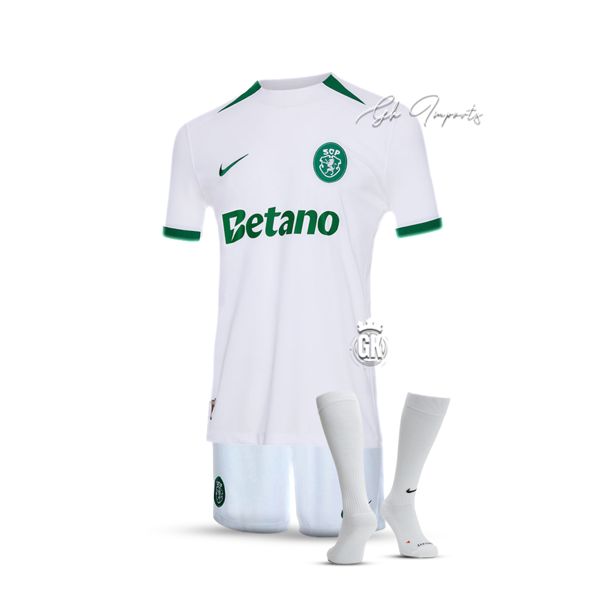 Conjunto infantil COM MEIAS alternativo 2024/25 - BRANCO