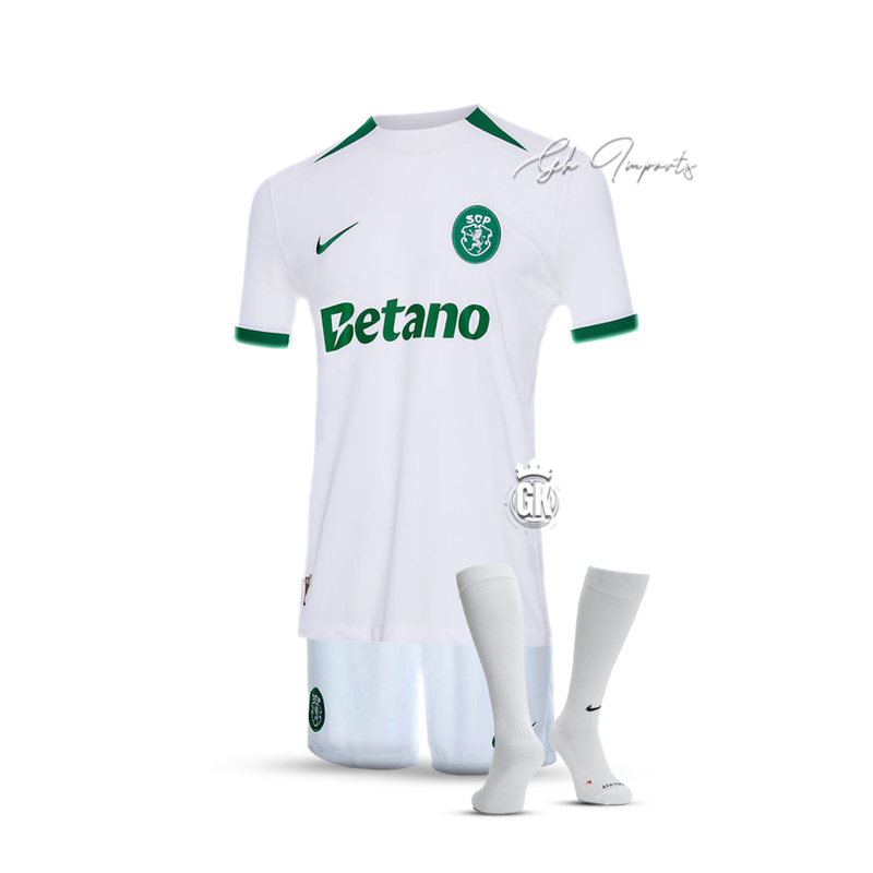 Conjunto infantil COM MEIAS alternativo 2024/25 - BRANCO