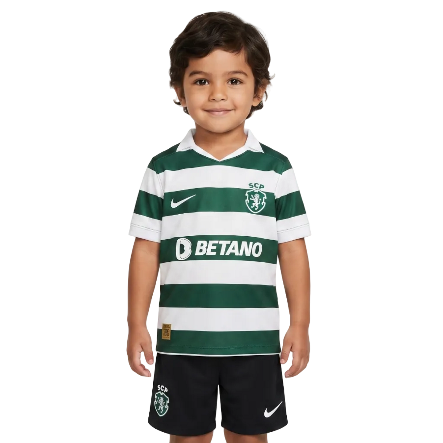 Conjunto infantil S C P principal 120 anos verde e branca 2026/27 - [pré venda: 11 a 22 dias úteis]