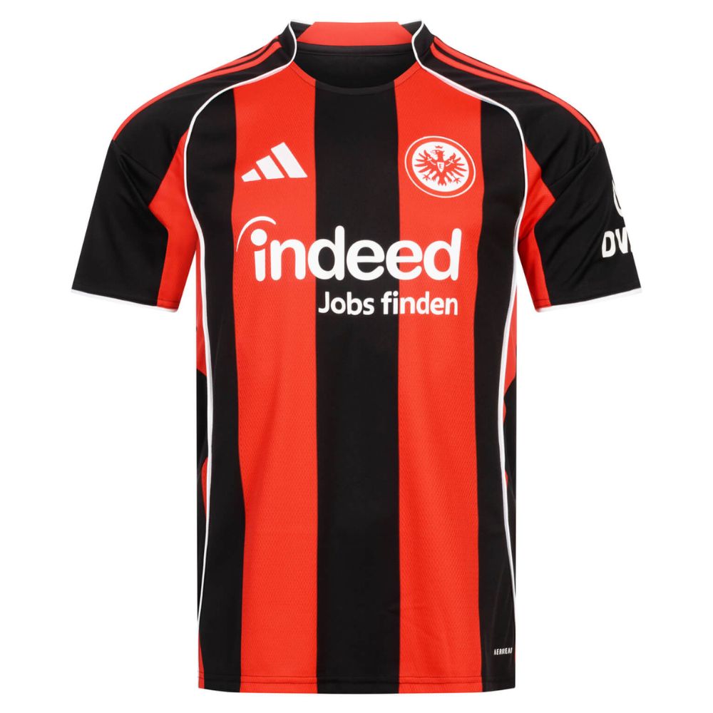 Camisola Frankfurt principal preta e vermelha 2025/26