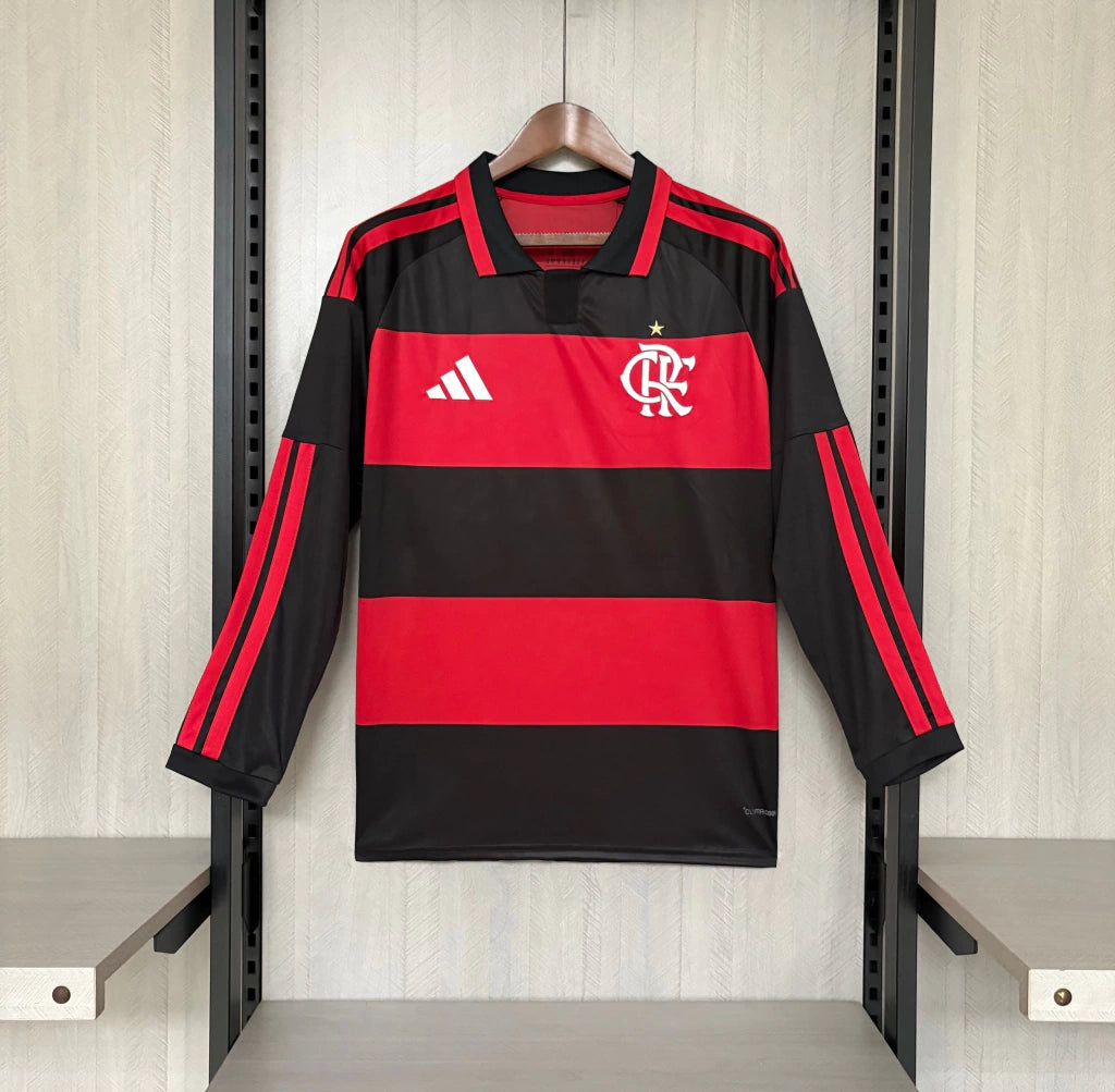 Camisola Manga longa Flamengo Principal 2026/27 - vermelha/preta