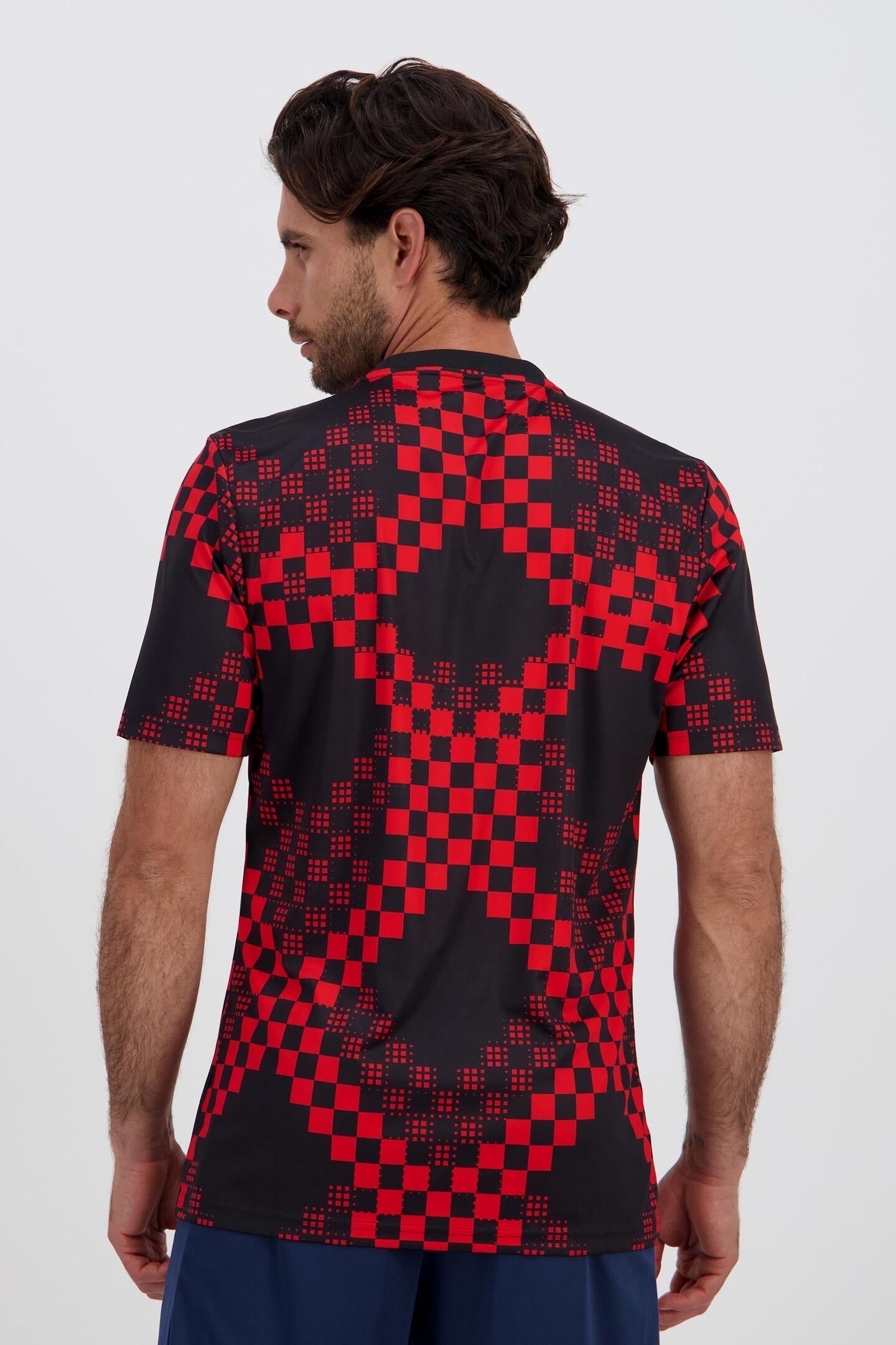 Camisola pré jogo vermelho/preto 2025/26