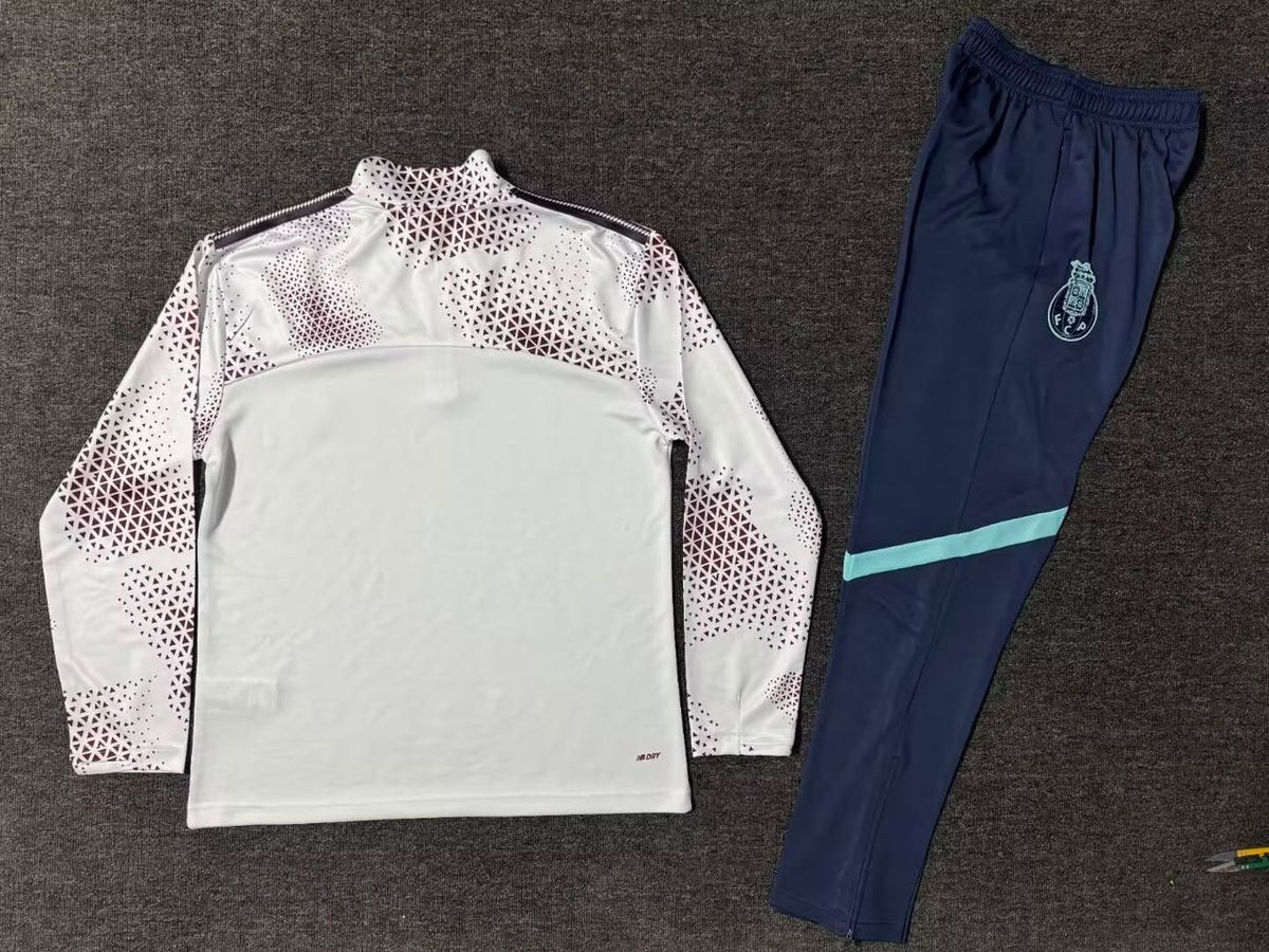 Fato de Treino branco e azul 2026/27 meio fecho