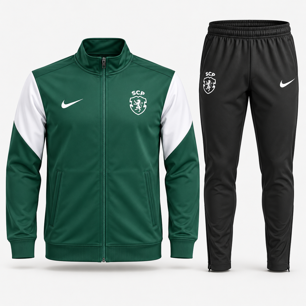 Fato de Treino verde, branco e preto 2026/27 fecho completo