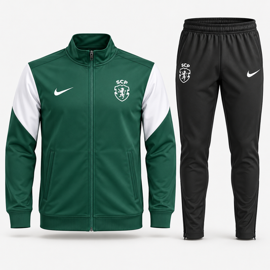 Fato de Treino verde, branco e preto 2026/27 fecho completo