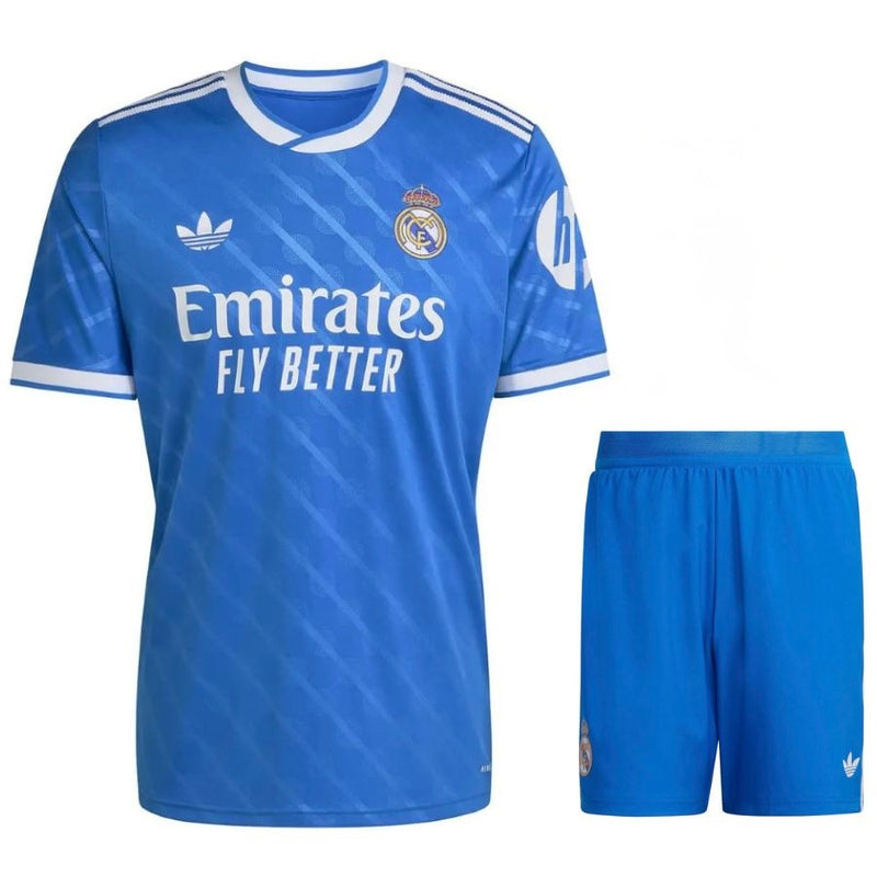 Conjunto Infantil Real Madrid alternativo azul 2025/26