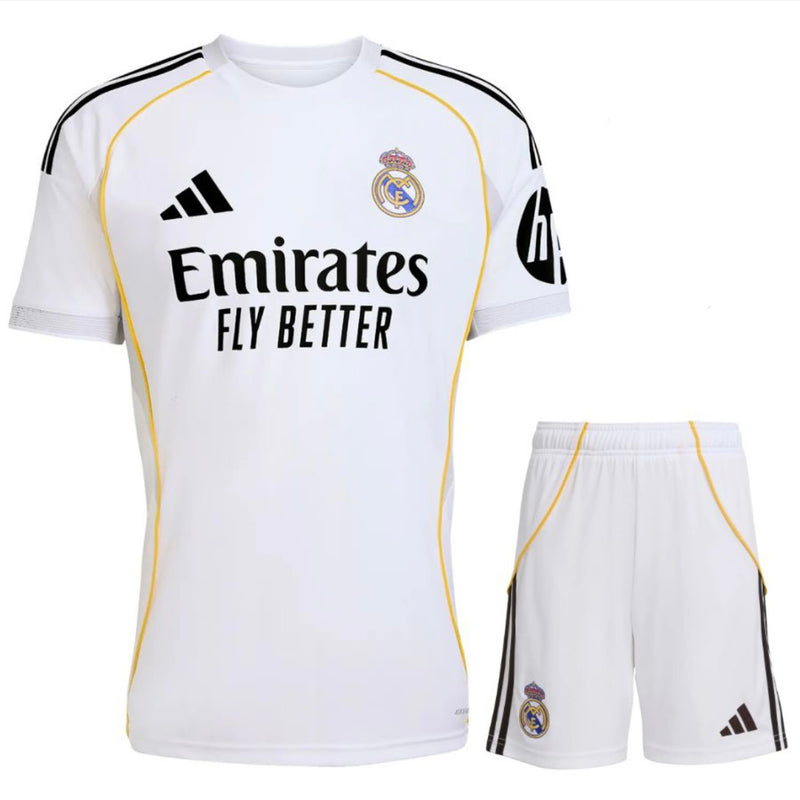 Conjunto Infantil Real Madrid home branco 2025/26