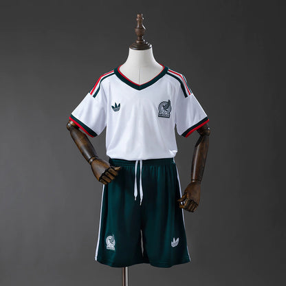 Conjunto infantil Seleção México alternativa branca COPA DO MUNDO 2026