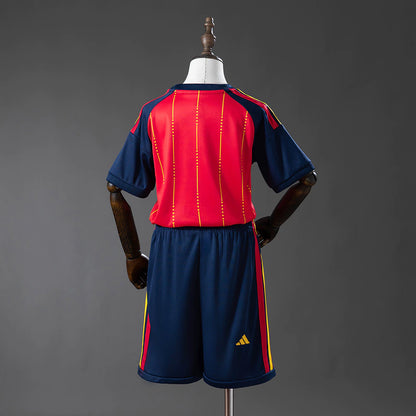 Conjunto infantil Seleção Espanha principal vermelha COPA DO MUNDO 2026