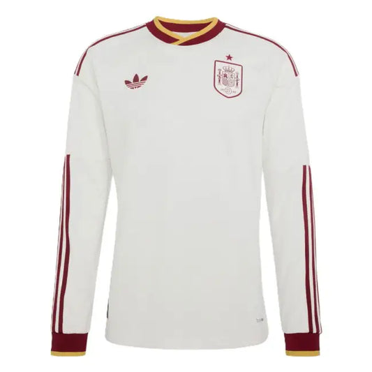 Camisola Seleção da Espanha MANGA LONGA alternativa branca - Copa do Mundo 2026