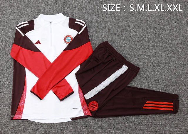 Fato de Treino Bayern de Munique 2024/25 -  Branco e Vermelho